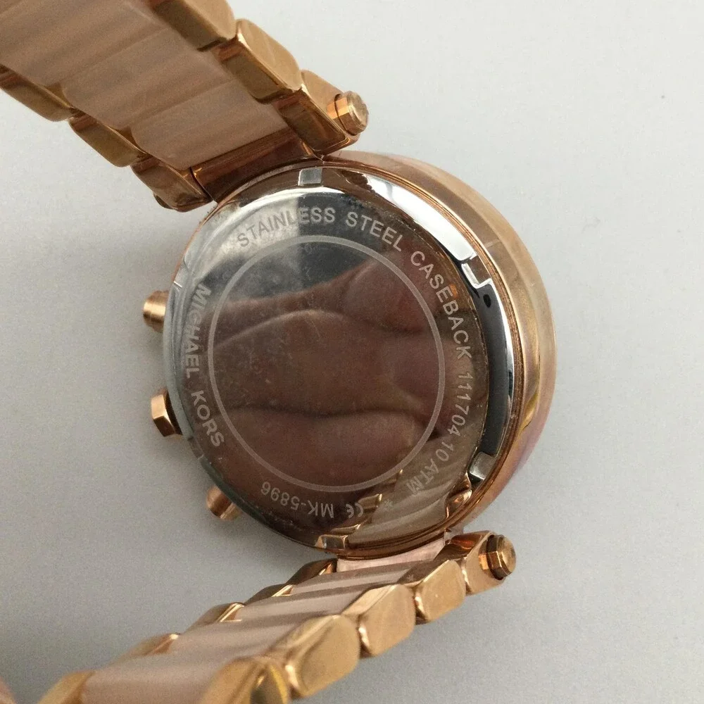 Michael Kors Parker Women Watch MK-5896 Rose Gold Tone BOX New Battery 7.25" - Picture 12 of 15